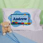 New Baby "All Aboard Baby Train" Personalized Pillowcase